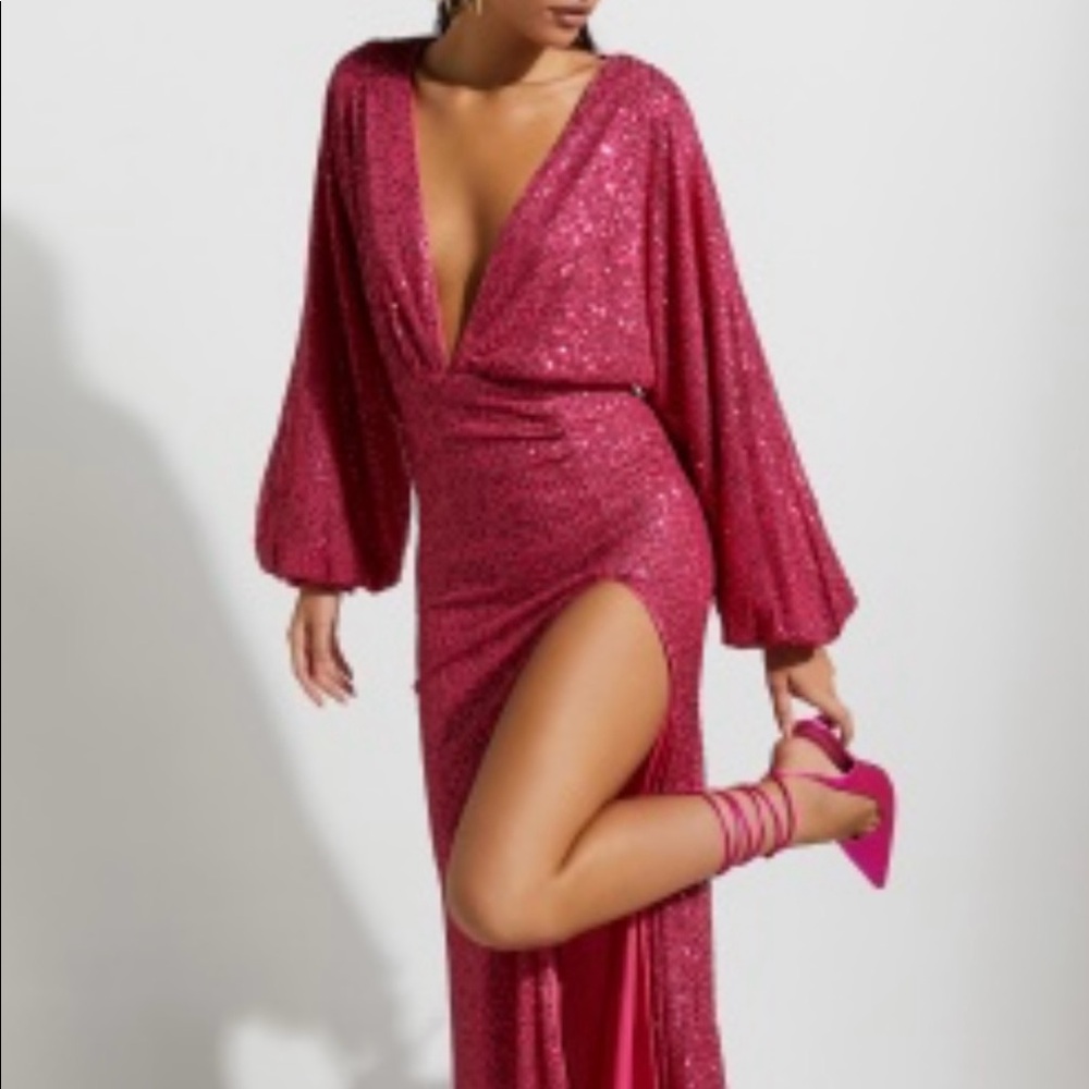 Showpo hot pink maxi dress